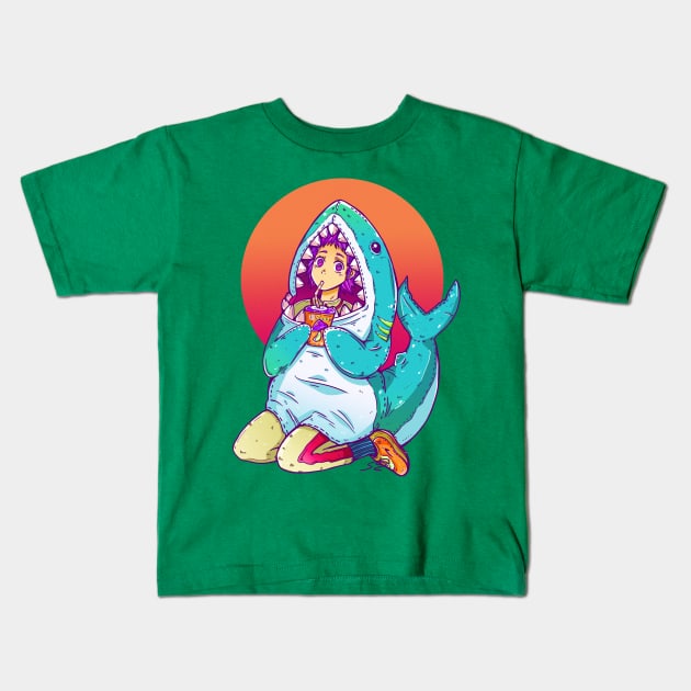 Heiwa Sharks Kids T-Shirt by Chofy87